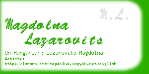 magdolna lazarovits business card